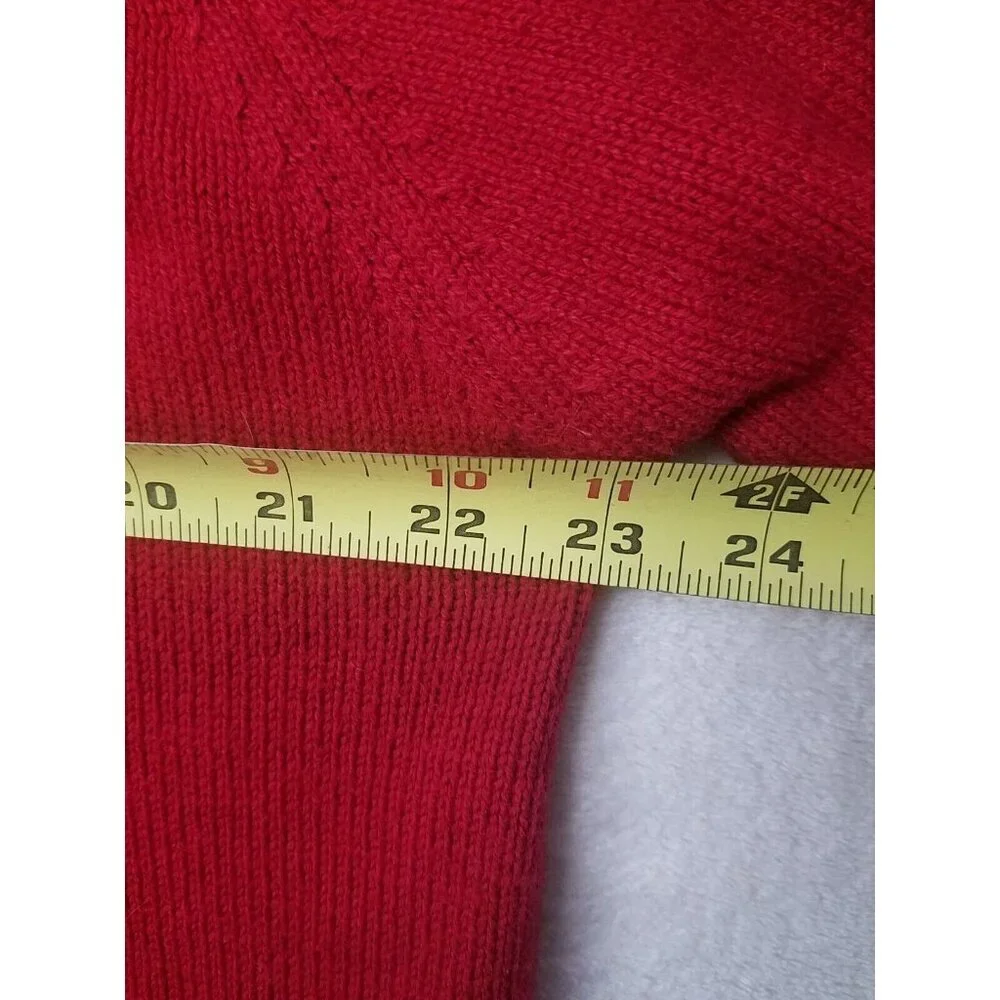 Great Northwest red cable knit sweater men's XL cotton blend 1/4 zip long sleeve